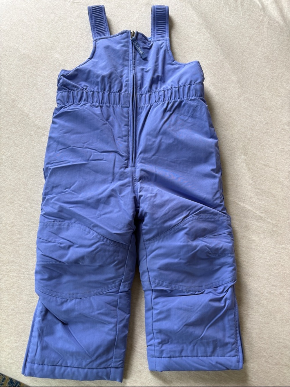 3T Kids Periwinkle LLBean Snow Bib Overalls Lightly Worn with Grow Cuffs
